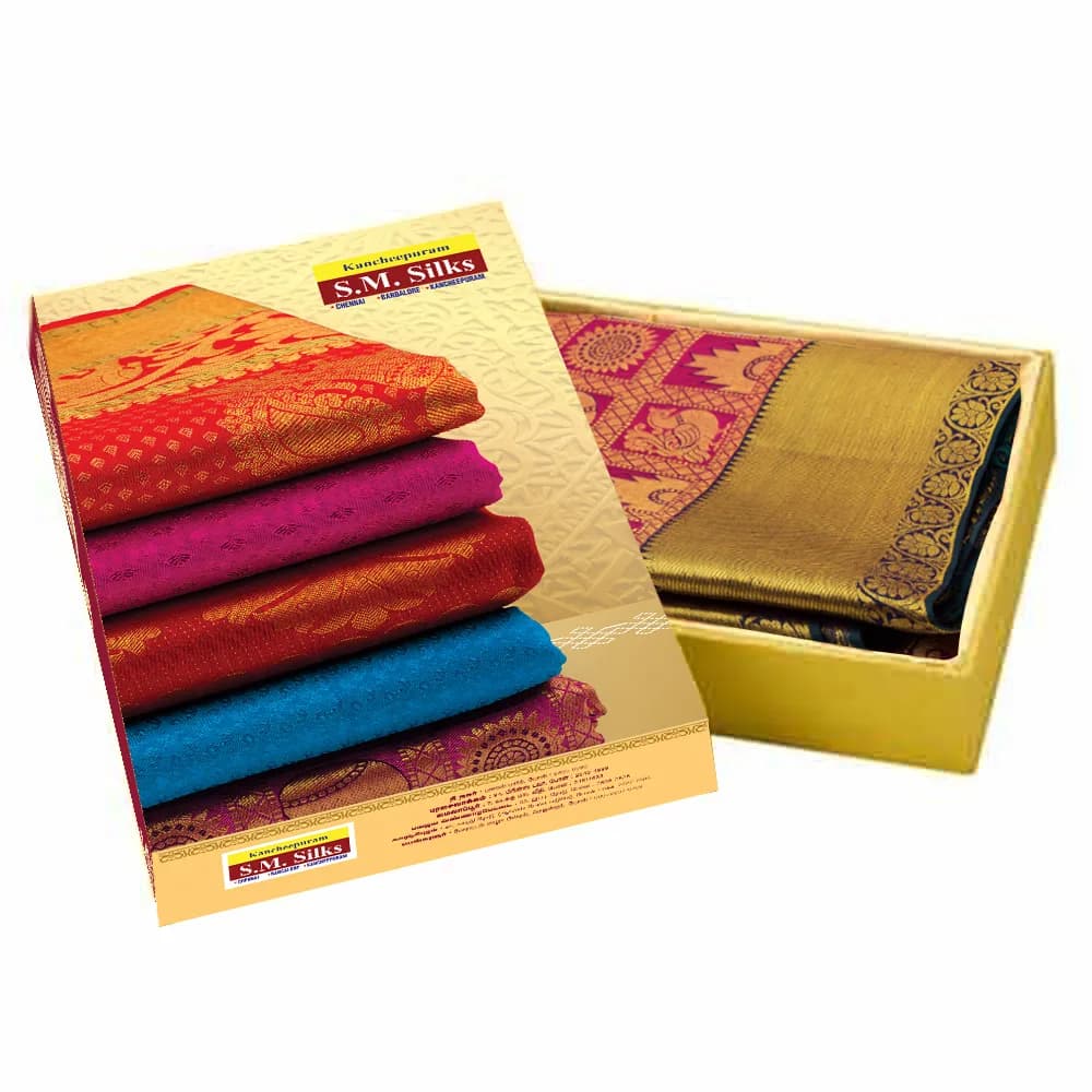 Silk saree gift box packaging design