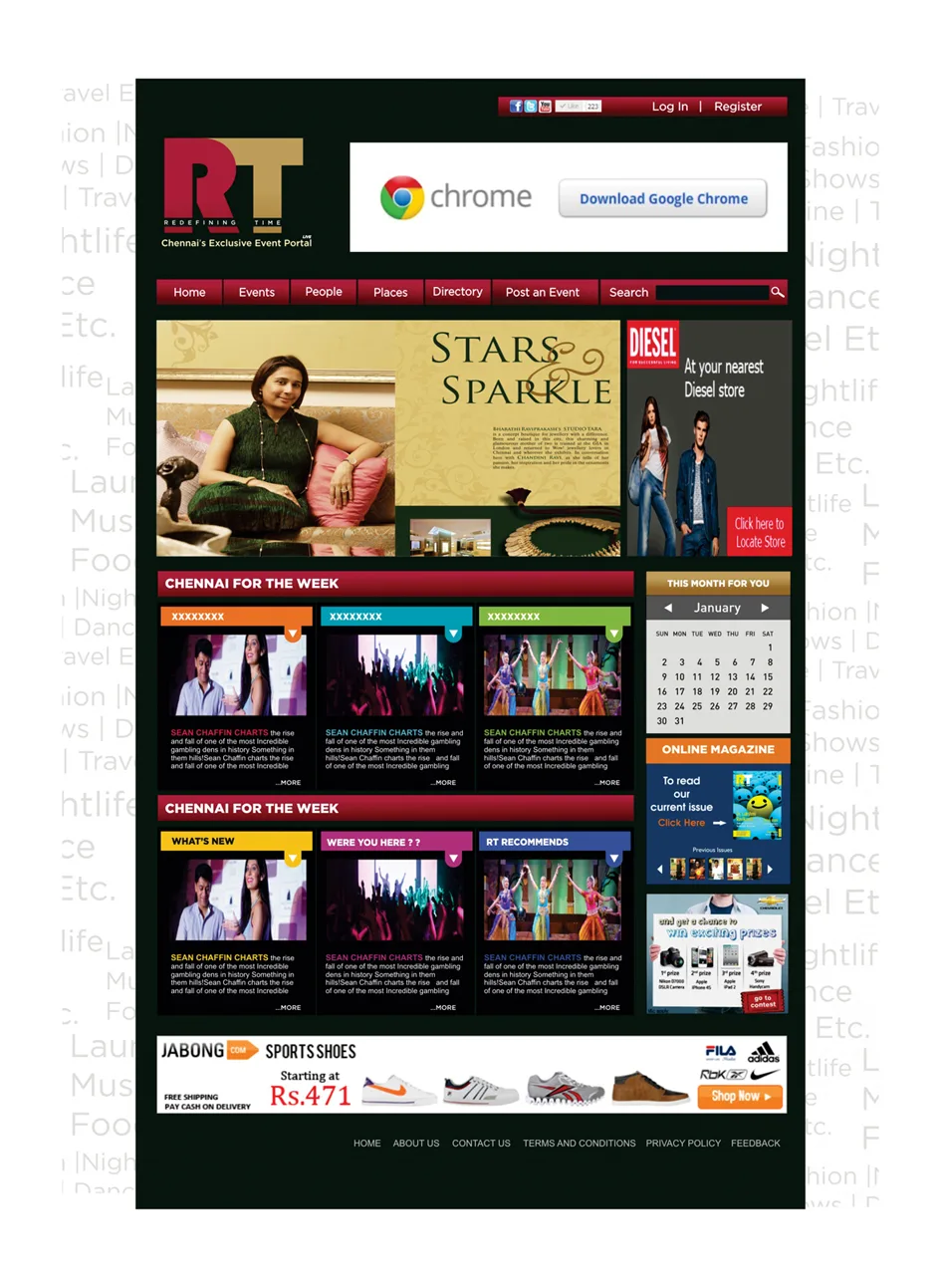 RT magazine website design