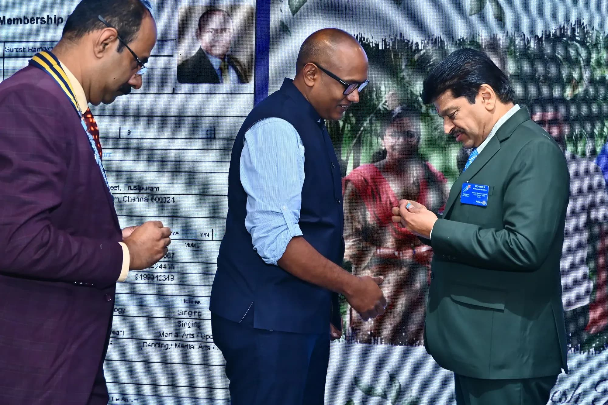 Suresh Ramakrishnan at a Rotary Club membership event